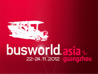 Riding the school bus at Busworld Asia 2012