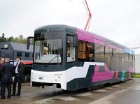 The Uralvagonzavod corporation displayed a new low-floor tram at Highways-2014.